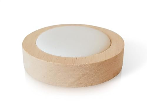 HALSA Keramik Diffusor für Sauna, Büro, Schlafzimmer, Badezimmer - Basis aus natürlichem Buchenholz, passive Diffusion, Keramikstein absorbiert ätherische Öle
