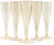 MATANA 96 Premium Elegant Plastic Champagne Flutes with Gold Glitter, 133ml - Reusable Toasting Glasses, Cocktail Prosecco Glasses for Weddings, Birthdays, Christmas, BBQ, Parties