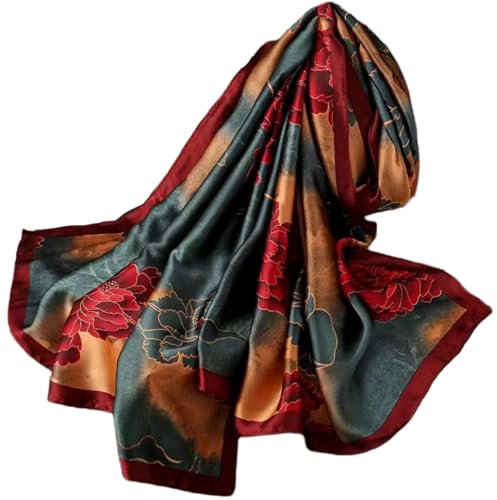 FAIRYGATE Seidentücher Damen Seide Schal Elegant Seidentuch Schals und Tücher Weich Sommer Satin Tuch Leicht zu Pflegen Seidenschal für Frauen 82035