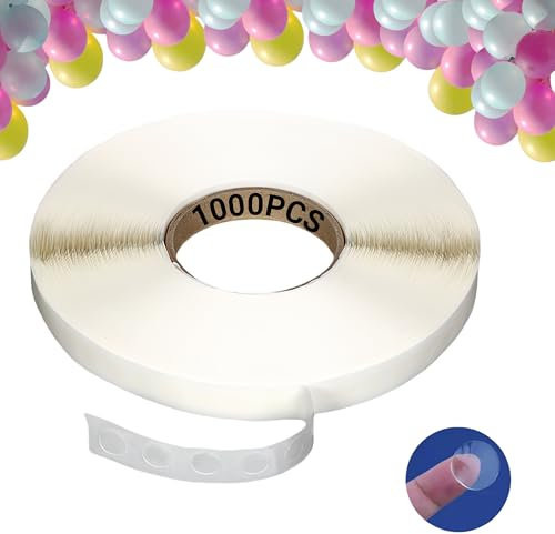 1000 PCS Balloon Glue Dots Removable Balloon Sticky Spots,Extra Strong Glue Dots Double Sided Tapes for Balloon Decorative,Birthday Party Wedding Christmas Decorations DIY Scrapbooking Craft Party