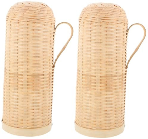 PRETYZOOM 2 Piezas Cubrir Funda Protectora para Garrafas Térmicas Mangas Más Fundas para Botellas De Bebidas Botella De Agua China Funda para Botella De Agua Caliente Bambú Khaki