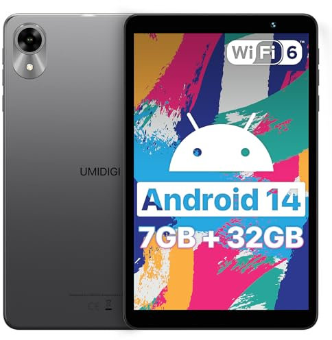 UMIDIGI G1 Tab Mini: Tablet Android 14, 8 Pollici, WIFI 6, 7GB+32GB/TF 1TB, Batteria 5000 mAh, 5MP, Bluetooth 5.0, GMS, Grigio