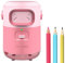 Euakee Elektrischer Bleistiftspitzer, vollautomatischer Bleistiftspitzer, automatisches Ein- und Aussteigen, wiederaufladbarer freihändiger Bleistiftspitzer für 6.5-8mm, Zuhause, Klassenzimmer (Rosa)