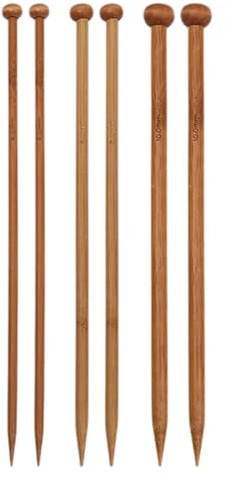 6PCS Knitting Needles UK 10mm,8mm,6mm Bamboo Knitting Needles | Wooden Knitting Pins for Beginners,25cm Long Knitting Needle Set for Professional Knitters Kids Adults,Lightweight