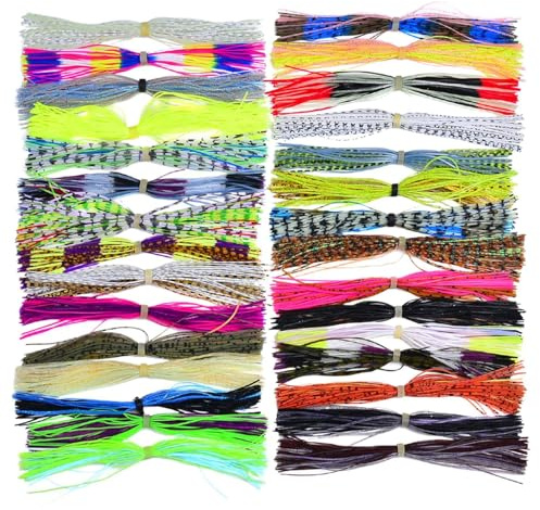 Bass Spinner Baits, Silicone Jig Skirts Replacement, Fishing Gear Kit, 30 Bundles Premium Quality Skirts, Versatile Spinnerbait Accessories, Ideal for Kids, Family, Friends, Thanksgiving