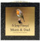 In Loving Memory Of Memorial Rose Bowl Grave Marker Flower Pot Vase With Robin Design Mum Dad Grandad & Lots More Black/Gold (UV PRINTED) (Mum & Dad)