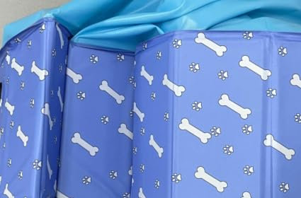 LTFIOON Piscina per Cani,120x30cm Piscina Cani Pieghevole,Piscina per Animali Domestici,Piscina Rigida per Bambini,Piscina Pieghevole per Animali Domestici,Bambini,Drenaggio Laterale Veloce