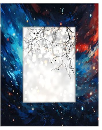 Bilderrahmen Sternenhimmel Fußball, Holz-Foto-Showcaser, Heimdekoration, Fotocollage-Rahmen für Wand und Schreibtisch, 12,7 x 17,8 cm