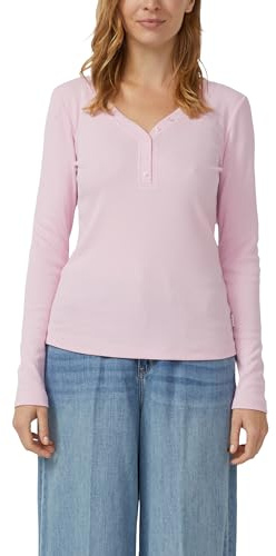 s.Oliver Geripptes Longsleeve mit Henleyausschnitt