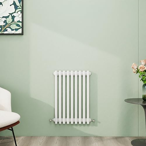 Simple Bathroom Column Radiators White 600×425mm Horizontal Triple Traditional Cast Iron Style Interior Designer Radiator