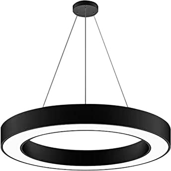 JZFOACHR Kronleuchter kreisförmiger Ring -LED -Kronleuchter, minimalistischer Anhänger Licht, Ladenlobby Industrial Windlampe Kreis, Deckenhängung Leuchte für lebende Esszimmer Schlafzimmertreppen