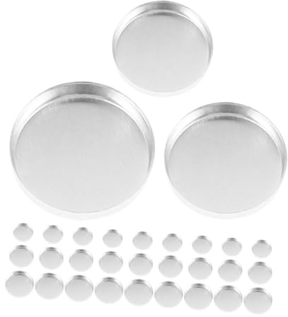 PRETYZOOM Aluminium Lidschattenpfännchen Tragbare Schminkbehälter 30 zum Nachfüllen Runde Silberfarbene Kosmetik Döschen für Make Up Aufbewahrung und Reise
