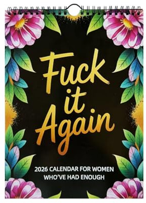 boiszeda 2026 Kalender Tired-Ass Women Fuck It Wandkalender Lustiger Monatskalender für Home Office Home Art Gag Humor Geschenk