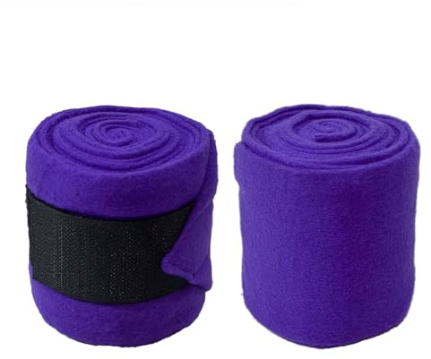 SIE EQUESTRIAN Vendaje para patas de caballo (juego de 4) rojo, azul, azul marino, negro, rosa y blanco (morado)