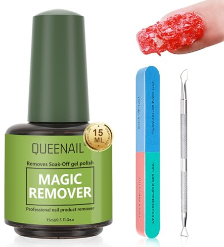 15 ml Removedor De Esmalte Semipermanente Para Uñas, Gel Removedor Para Retirar, Quitaesmalte Gel Para Manicura En Casa, Incluye Empujador Metálico De Cutículas Y Lima De Uñas