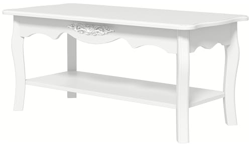 HOMCOM Coffee Tea Table Modern Living Room Wooden Furniture 2 Layer Design w/Storage Shelf
