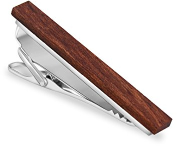 Merit Ocean Smart Herren Krawattenklammer Holz Natur Krawattennadel 5,3 cm in Geschenkbox, rot, M