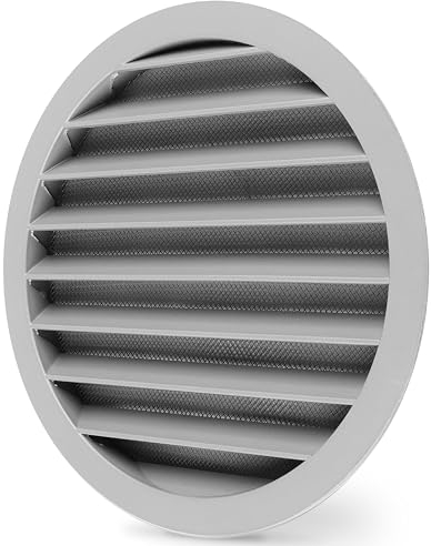 calimaero® WSGG Rejilla de Ventilación con Mosquitera 200mm Aluminio Fundido Robusto, Rejilla Ventilacion Redonda para Autocaravanas, Caseta de Jardín, Garaje, Estable a los rayos UV a prueba de óxido