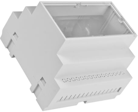 WITTKOWARE Hutschienengehäuse mit Klarsichtdeckel 5TE (88 mm) Grau | DIN-Rail Modulgehäuse Leergehäuse IP44 für 35mm Schiene & Display