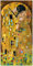 Wallario Design-Wanduhr Der Kuss von Klimt aus Glas, Motiv-Uhr Größe 30 x 60 cm, Schwarze Zeiger