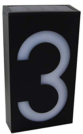 KEEDA LED Numero Civico con illuminazione a 6 LED Energia Solare, Numeri di Casa, House Sign Plaque Lampada Solare