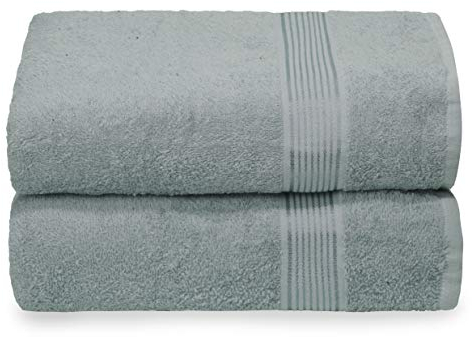 GLAMBURG Baumwolle 2er-Pack Oversized Badetuch-Set 70 x 140 cm, große Badetücher, Ultra saugfähig, kompakt, schnell trocknend und leicht, Jade