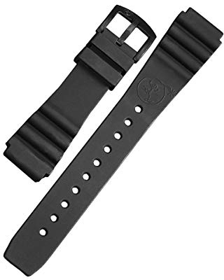 BOMBFROG Taucheruhr Uhrenarmband 20mm Silikon schwarz, Edelstahl-Dornenschließe schwarz - Uhrenarmband Taucheruhr Herren und Damen