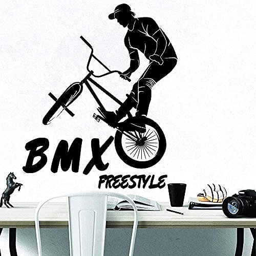 Wandaufkleber Bmx Bike Boy Room Art Deco Extreme Sports Vinyl Wandtattoo Familienschlafsaal Praxisraum 57X68 Cm