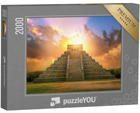 puzzleYOU: Puzzle 2000 Teile „Atemberaubender Sonnenuntergang, Chichén Itzá, Mexiko“ – aus der Puzzle-Kollektion Mexiko