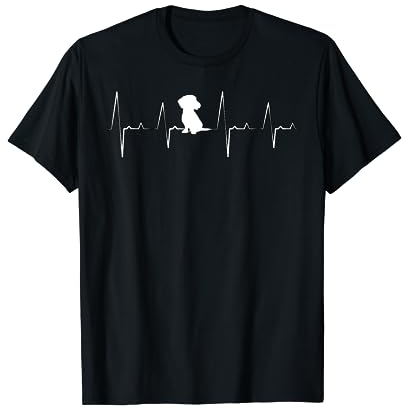 Rauhaardackel mit Herzfrequenz T-Shirt