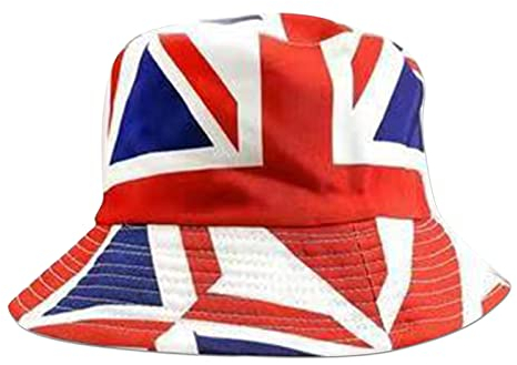 Union Jack Hats – King Charles Coronation wendbarer Fischerhut – England Fischerhut – Der Union Jack Bucket Hat für 2023 King Charles Coronation & Match