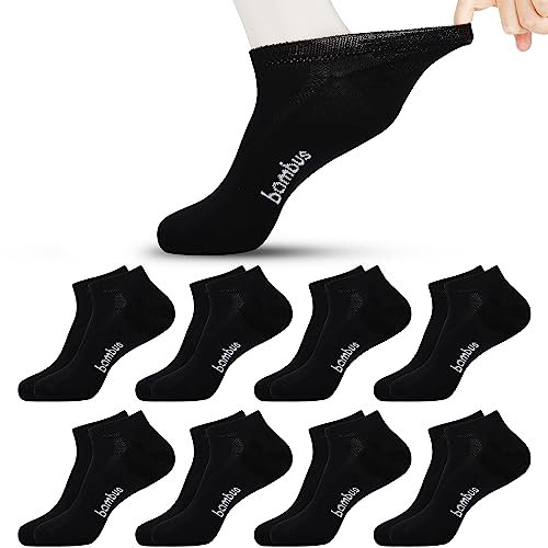 Jeasona 8 Paires Chaussettes Bambou Homme 43-46 Courtes Ete Chaussettes Basses Homme 43-46 Noir Socquettes Diabetique