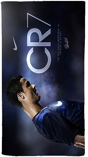 WINUO Cristiano Ronaldo Strandtücher aus Mikrofaser, sandfarben und schnelltrocknend, für Jugendliche (A, 40 x 80 cm)