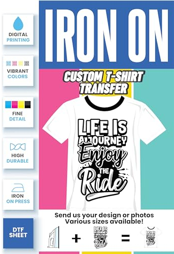 Personalised Iron on Transfers - 3 Inch Pocket Size - DIY Heat Transfers Ready to Apply - DTF Transfer Gang Sheet Iron on Patch - Custom Own Logo Text Personalised