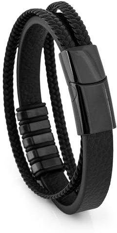 Akitsune Fabula Lederarmband | Armschmuck Frauen Herren Edelstahl Männer Armband