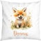 LIEBTASTISCH - Fuchs Kissen - Personalisiert - Kinderkissen - Dekokissen - Tiere - Junge - Mädchen - Geschenk - 40cm x 40 cm Kissen mit Füllung.