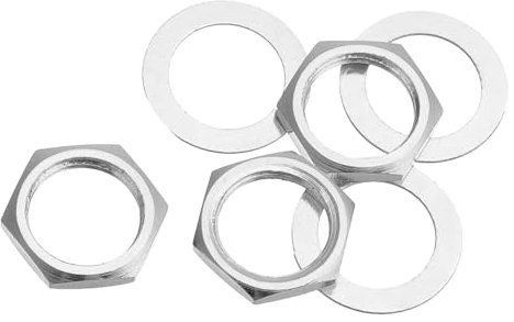 sourcing map 3 Set Guitar Nuts and Washers 3/8 Guitar Input Output Jack Socket Nuts Silver for Guitar Bass