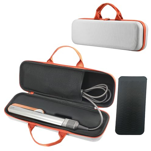 NUHFUFA Funda rígida de transporte para secador de pelo Airstrait HT01, con alfombrilla aislada de silicona, funda de almacenamiento portátil de viaje, a prueba de golpes, impermeable, bolsa