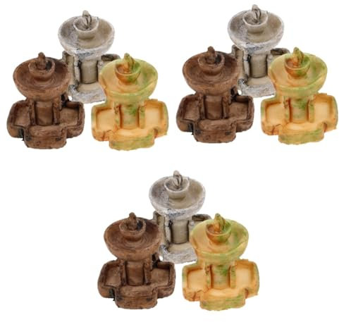 POPETPOP 9 Pezzi Micro Fontana Paesaggistica Fontana Decorativa Mini Fontana Ornamentale Da Giardino Decorazione Fontana In Resina Fontana In Miniatura Fontana Finta Paesaggio Decorazione
