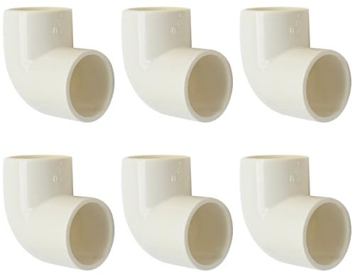 ZUDKSUY PVC-Winkelverbinder für Gewächshäuser, Regale, Lagerregale, Schwimmbäder, Außenanwendungen, 6 Stück, 2,5 cm - 1,27 cm, 90 Grad