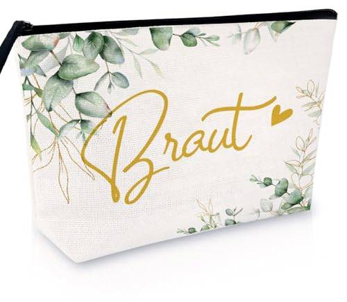 Sugeru Kosmetiktasche Mit Eukalyptus Muster, Braut Make-Up Tasche | Geeignet für Verlobung, Party, Hochzeit, Geschenk