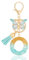 MWOOT Initiale Letter Keychains Porte Clé Lettre O,Alphabet Initial Keyring avec Papillon Pendentif,Vert Feuille D'or Key Ring pour Femmes Filles Portefeuilles Sac à Main Bagages Charme(O)
