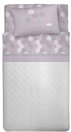 PENSIERI DELICATI Completo Letto Singolo, Flanella 100% Cotone Caldo e Morbido, Completo Lenzuola 1 Piazza 90 x 200 cm, Include Lenzuolo Sotto, Sopra e 1 Federa, Made in Italy, Bologna Rosa