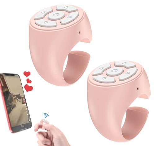 Confezione da 2 telecomandi wireless blueto-oth, telecomando blueto-oth, anello per girare la pagina, controllo del volume e interfaccia per la casa