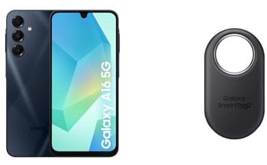 Samsung Galaxy A16 5G, Android Smartphone, 50MP Main Camera, 6.7 display, 128GB, Blue Black with Galaxy SmartTag2