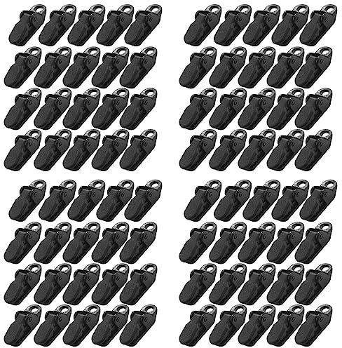 Kznifmk 80Pcs Tent Awning Canopy Clamp Tarp Clip Snap Canvas Anchor Gripper Caravan Jaw Grip Trap Tighten Tool Camp Hike Kit