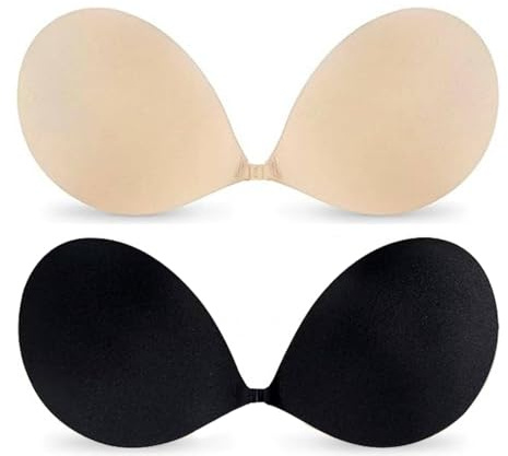 Sticky Bra Push Up, Invisible Bras for Women, Reusable Invisible Backless Strapless Bras Self-Adhesive Bra, 2 Pack Adhesive Bra for Strapless Backless Dress