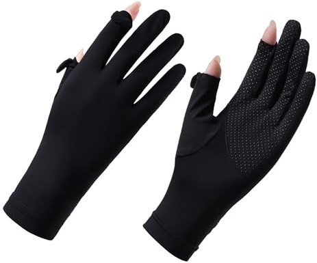 TINAYAUE Frauen UV Schutz Handschuhe Atmungsaktive Sommerhandschuhe rutschfeste Fahrradhandschuhe Weiche Leichte Sporthandschuhe für Radfahren, Golf