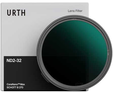 Urth 49 mm Variable ND Filter ND2-32 (Pro) | 1-5 Stop ND Lens Filter, 34-Layer Nano-Coated HD Glass, True Colour & Exposure Control. Great for Cinematic Video