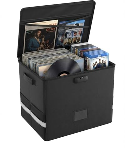 Fireproof Document Box Comic Book Storage Box with Lock 33 x 33 x 33cm Large File Organizer for Documents, Office Storage Box with Dividers and Lid, Secure Document Safe for Magazines and Comic Books